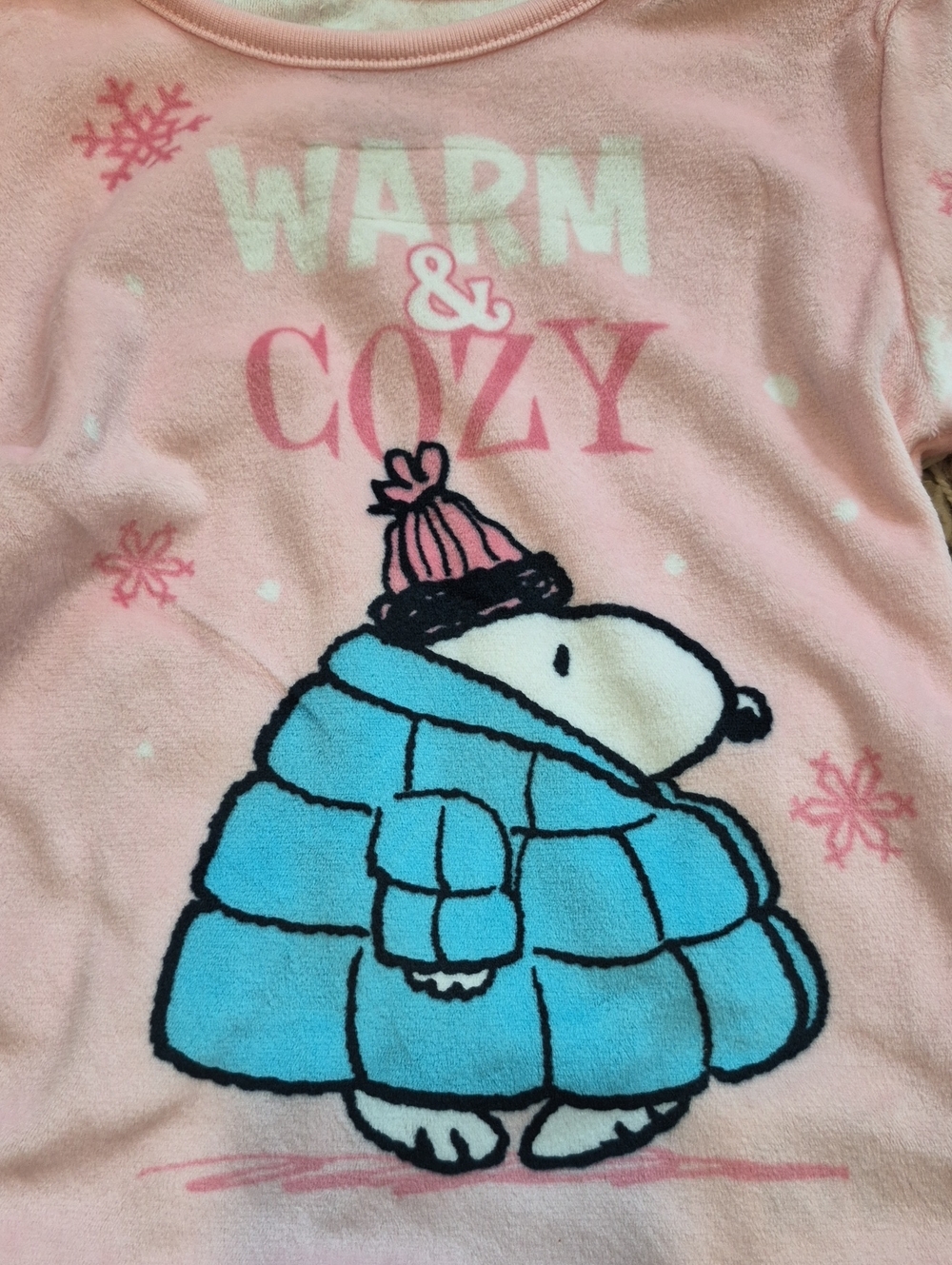 Peanuts Pink Fleece Pajama Set - Picture 2 of 5